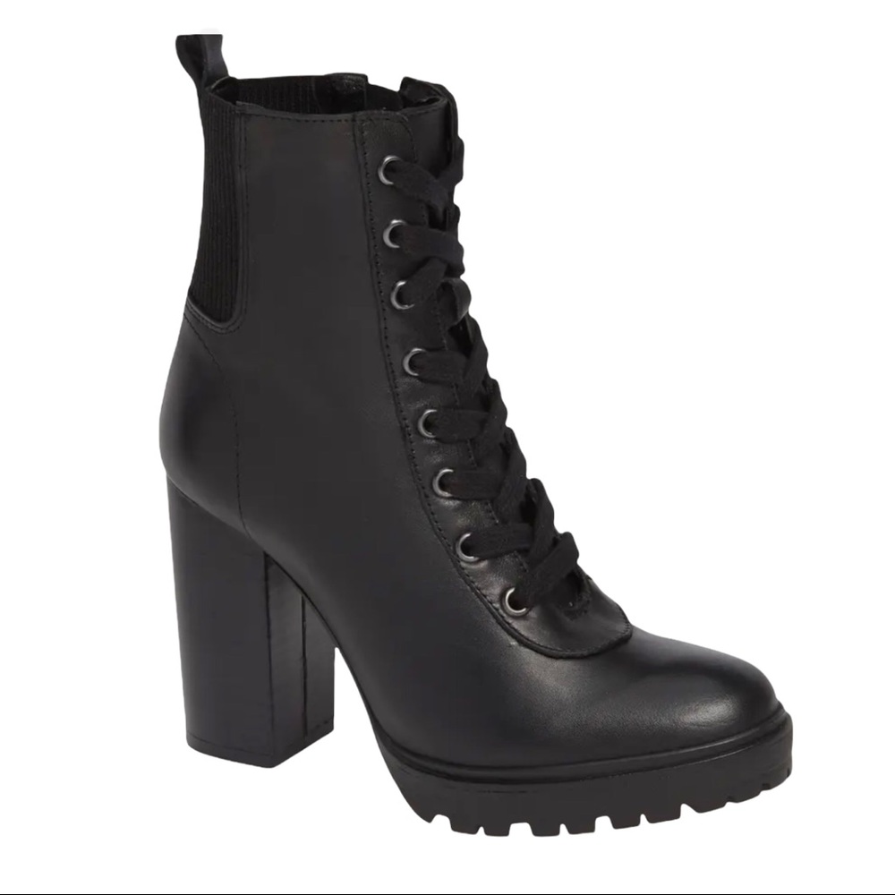 Steve Madden Latch Boot, Black Leather, Size 10